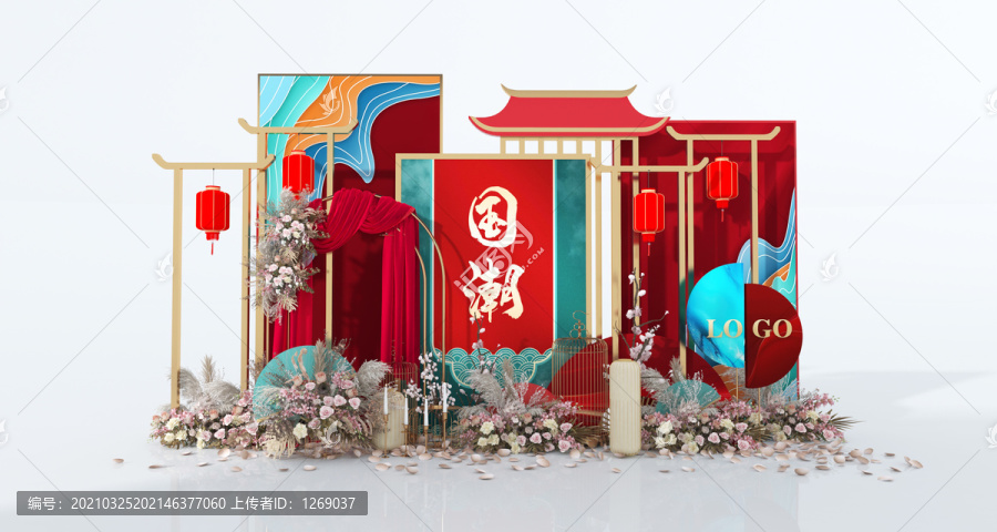 中式國(guó)潮美陳拍照小景