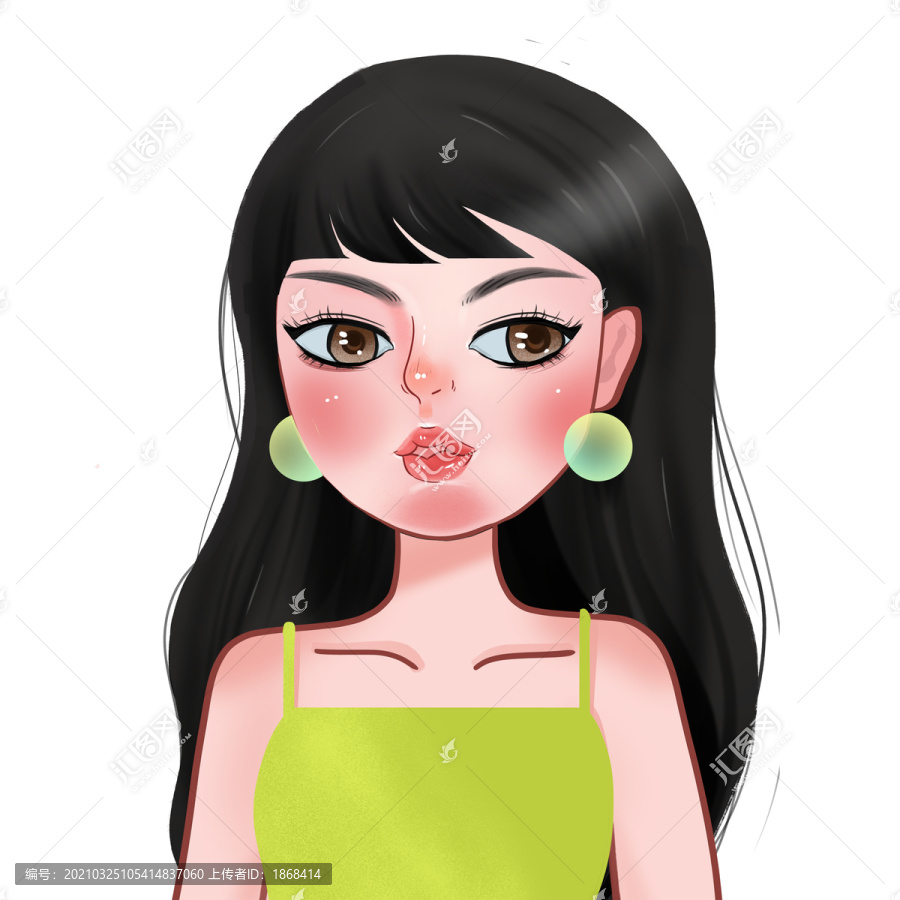 人物女孩女生可愛插畫