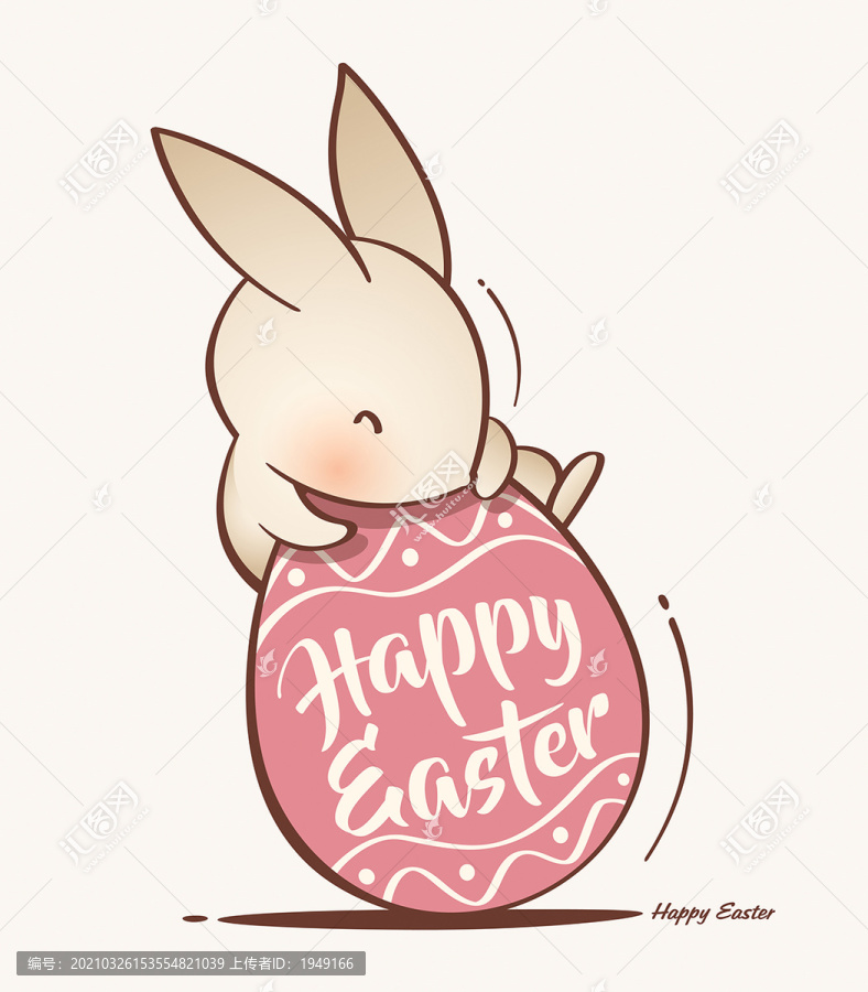 欢乐复活节可爱小兔子和彩蛋