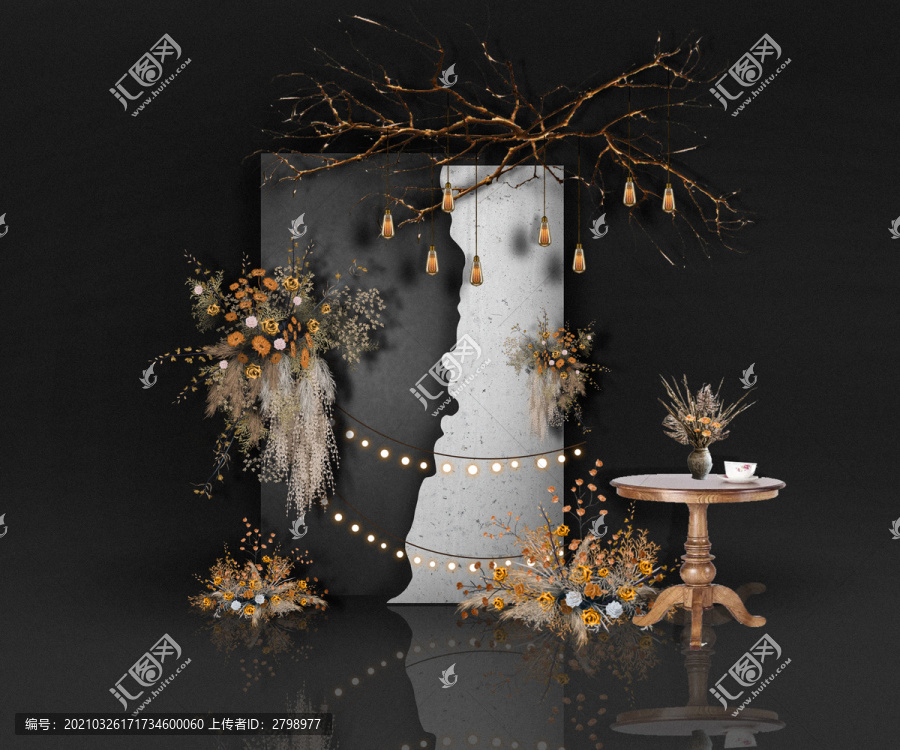 黑白色婚禮合影區(qū)