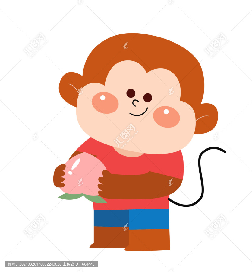 叢林動(dòng)物小猴子卡通動(dòng)漫矢量插畫