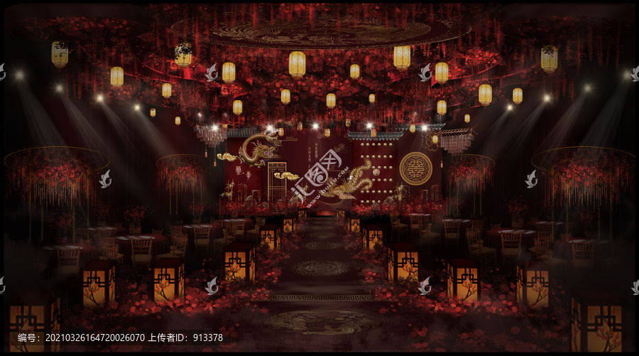 中式婚禮效果圖