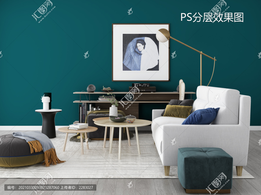 ps分層北歐風(fēng)客廳效果圖