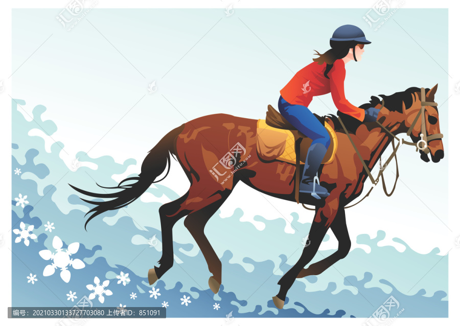 手繪騎馬插圖