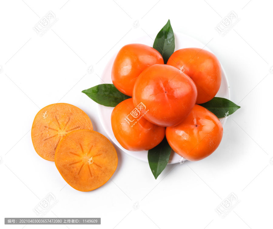 俯拍脆甜柿子