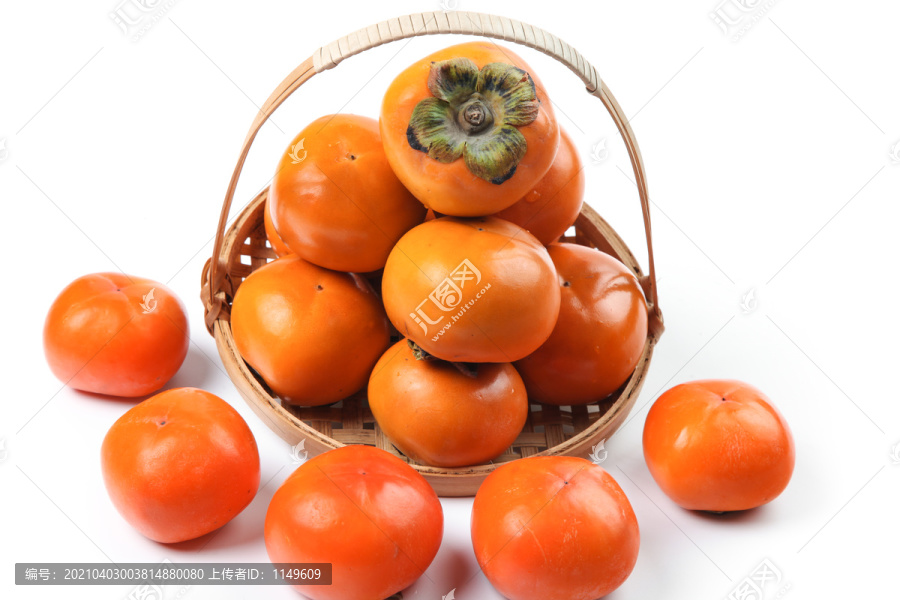 篮子里一堆脆柿