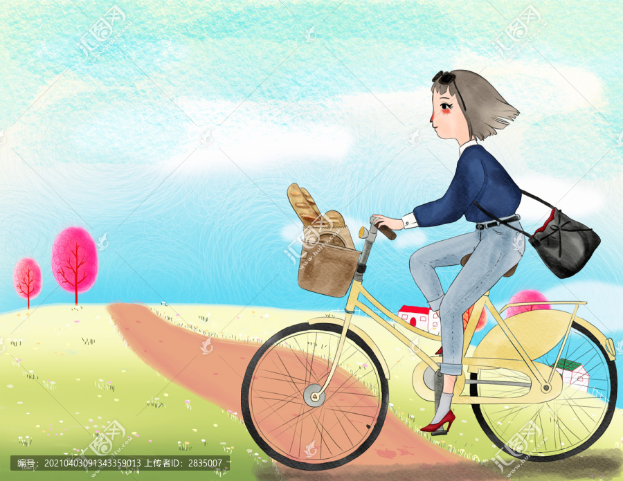 騎自行車的女孩