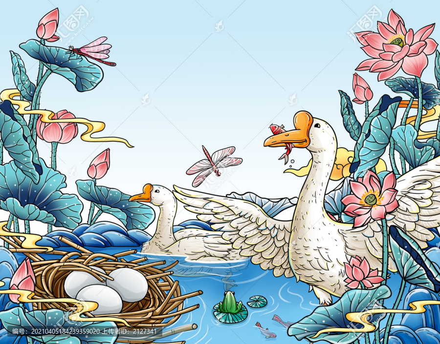 鵝蛋包裝插畫