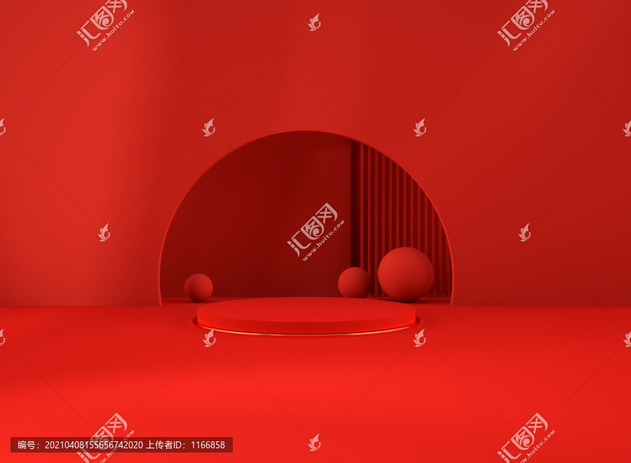 紅色C4D海報背景