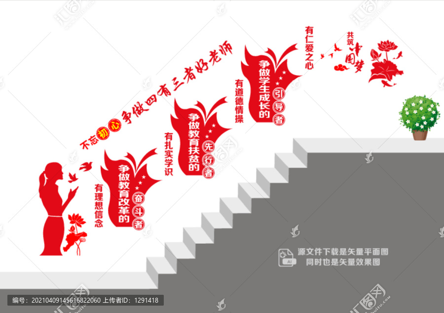 四有三者好教師樓道