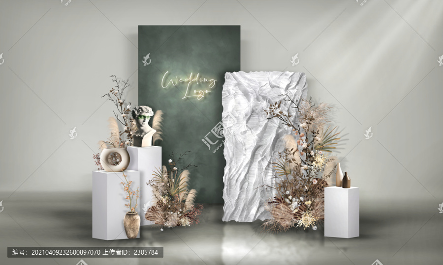 墨綠秋色侘寂風(fēng)簡約婚禮效果圖