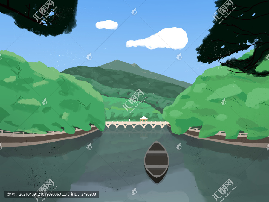 羅浮山湖面的風(fēng)景