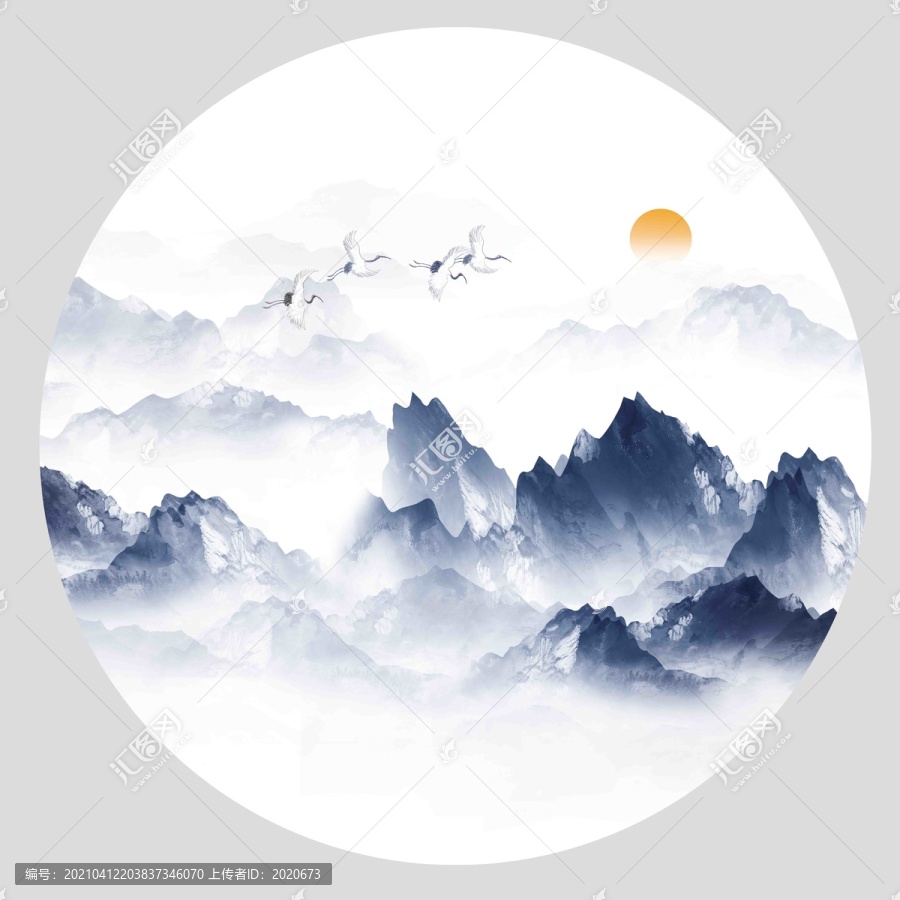 新中式水墨山水畫(huà)