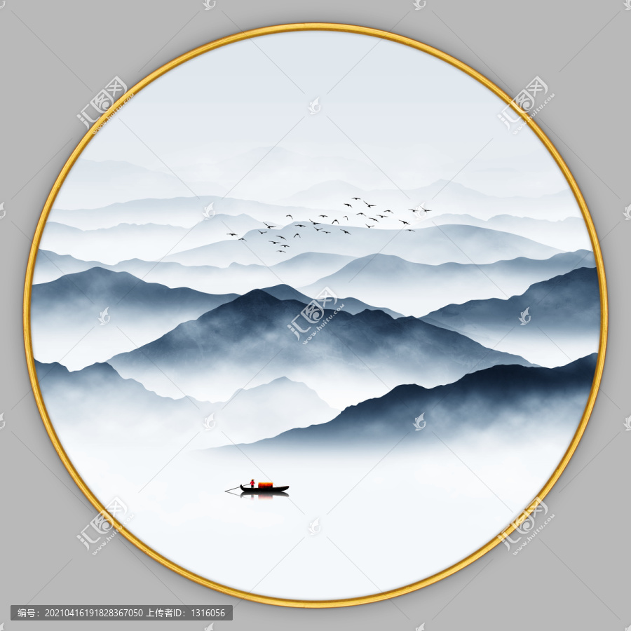 圓形山水畫