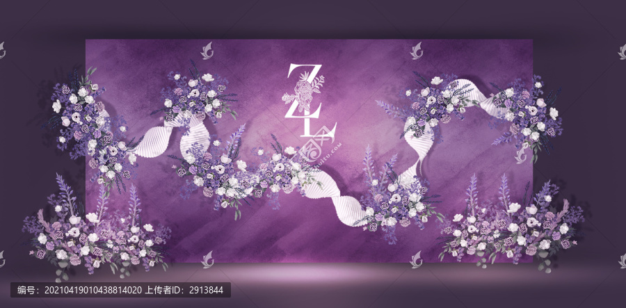 紫色簡(jiǎn)約婚禮效果圖