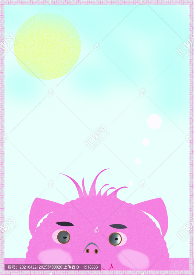 卡通豬頭插畫