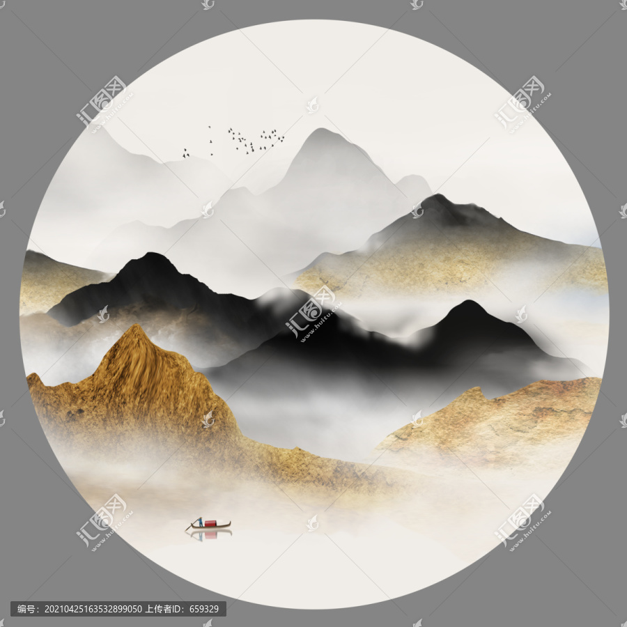 中式山水背景