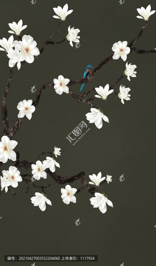 古典新中式花鳥背景墻