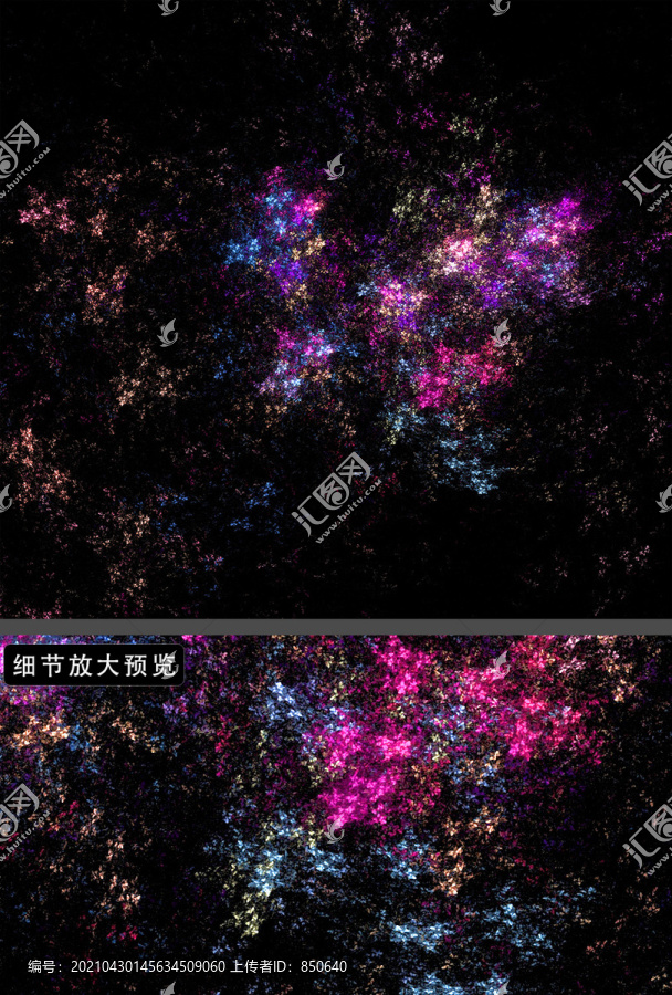 夢幻空間神秘紫色絢麗炫光圖案