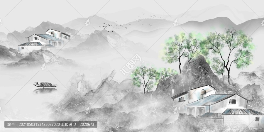 水墨江南山水