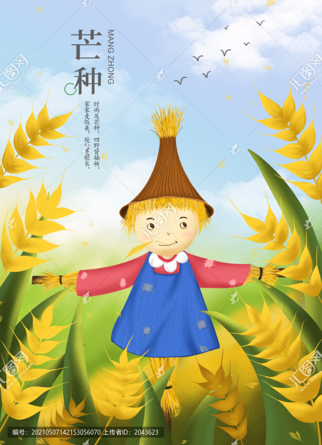 手繪插畫芒種節(jié)氣海報(bào)