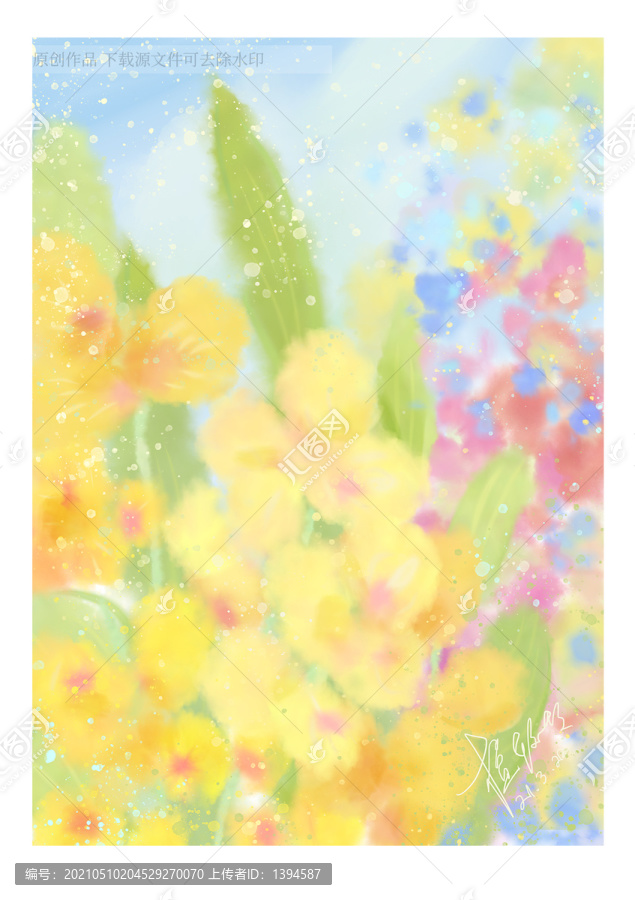 印象水彩花卉