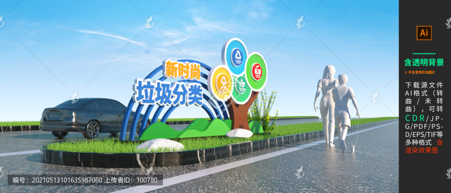 垃圾分類雕塑