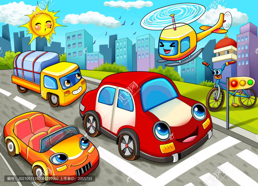 汽車主題插畫