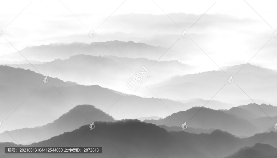 水墨山