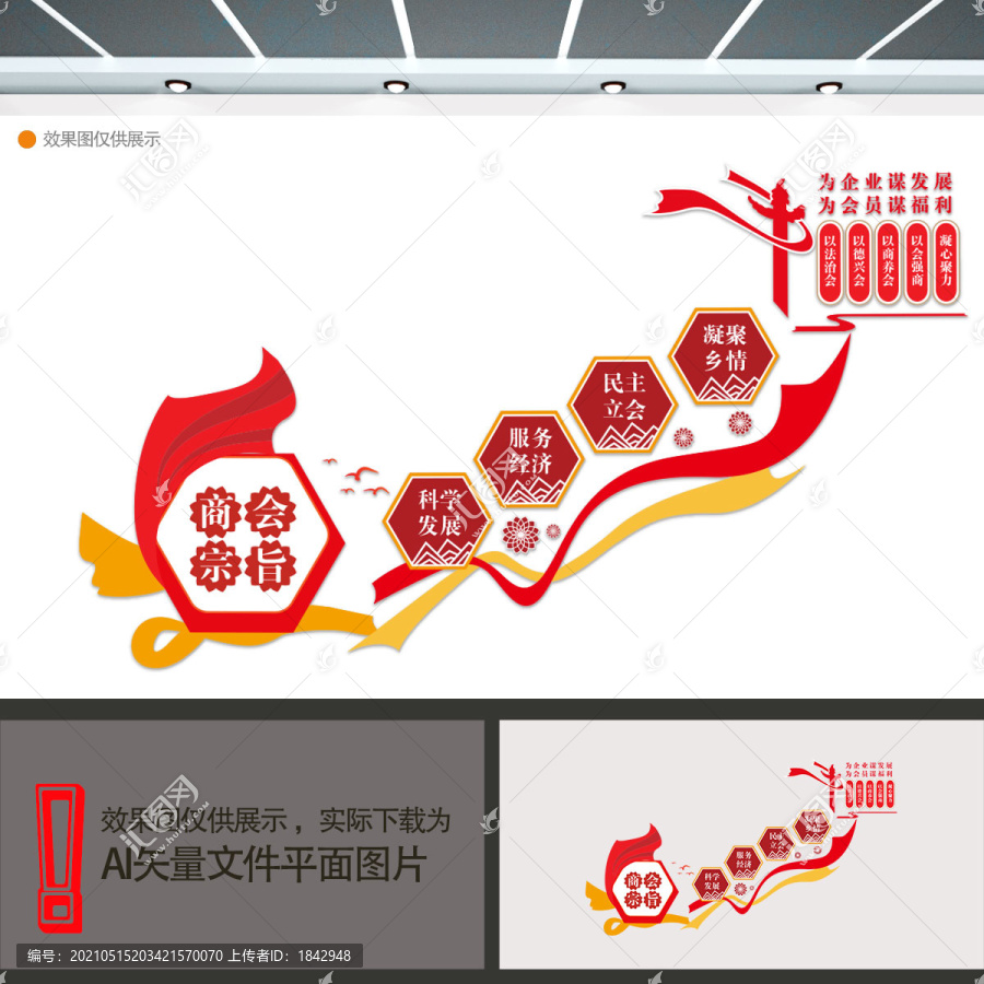 樓梯商會(huì)宗旨文化墻