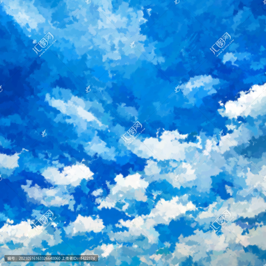 唯美天空云海云彩油畫背景