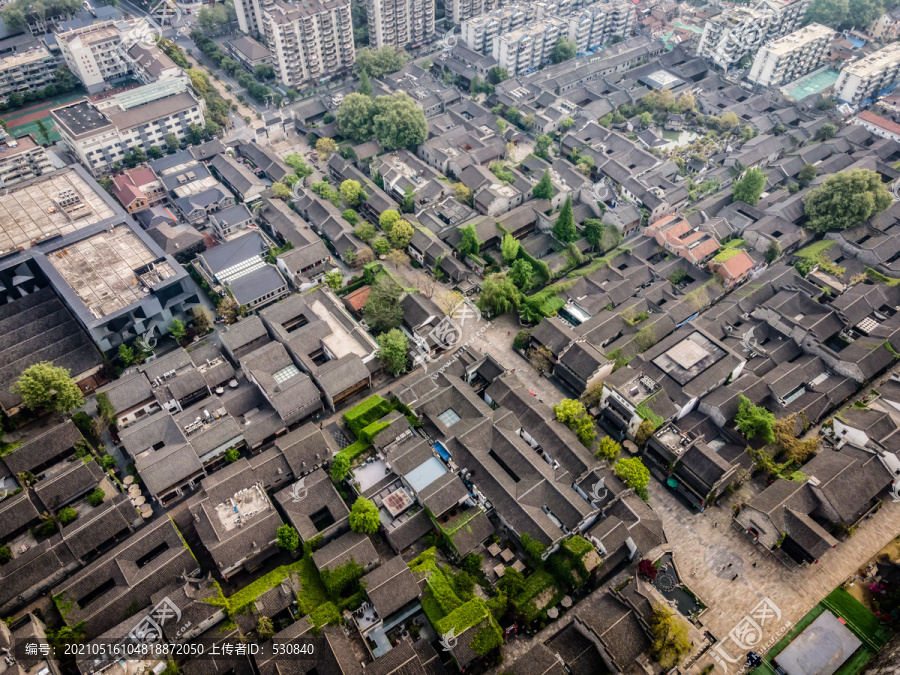 航拍南京老门东古建筑风景区