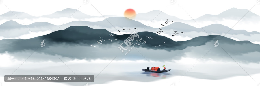 中式禪意山水畫