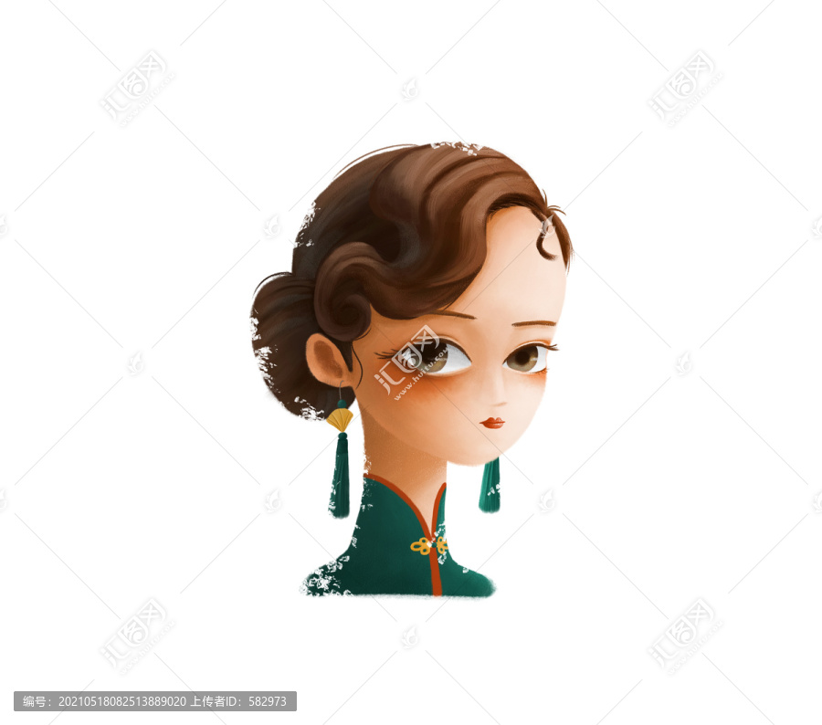 復古女生頭像