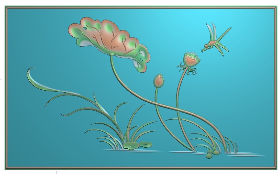 蜻荷花靠背