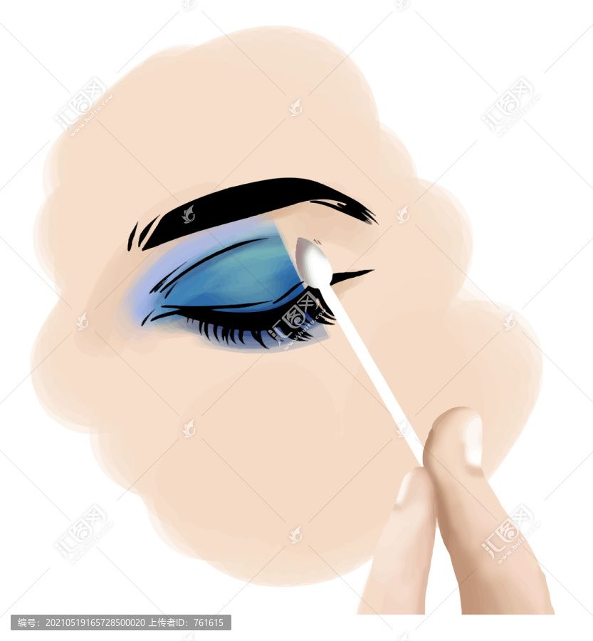 卸妝插畫