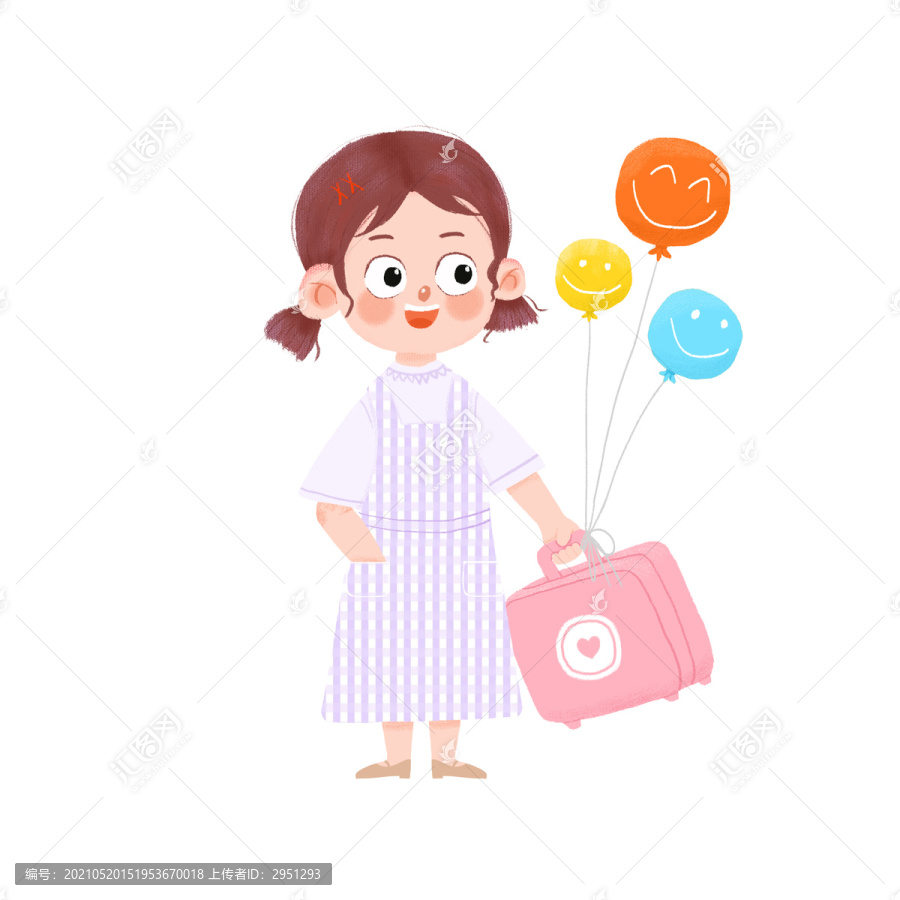 兒童節(jié)快樂小女孩