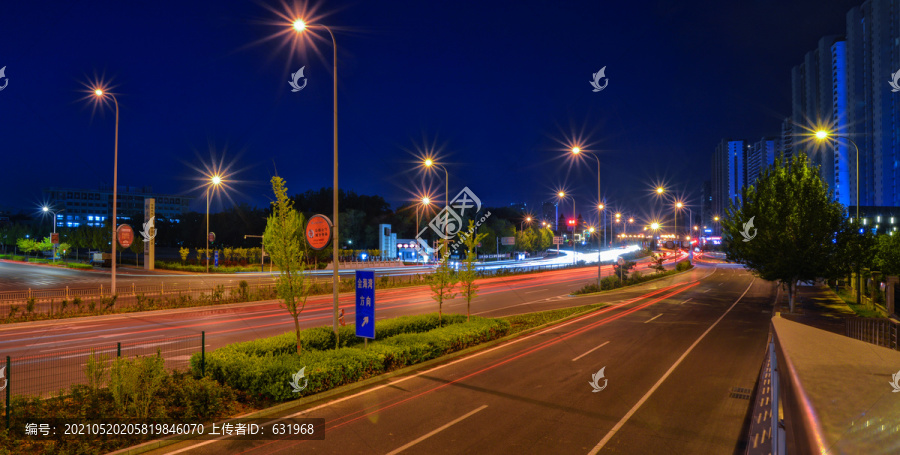 秦皇岛河北大街夜景慢门车流