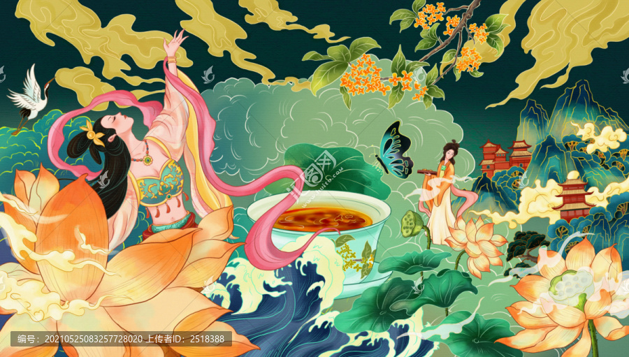 蓮子桂花蜜插畫包裝