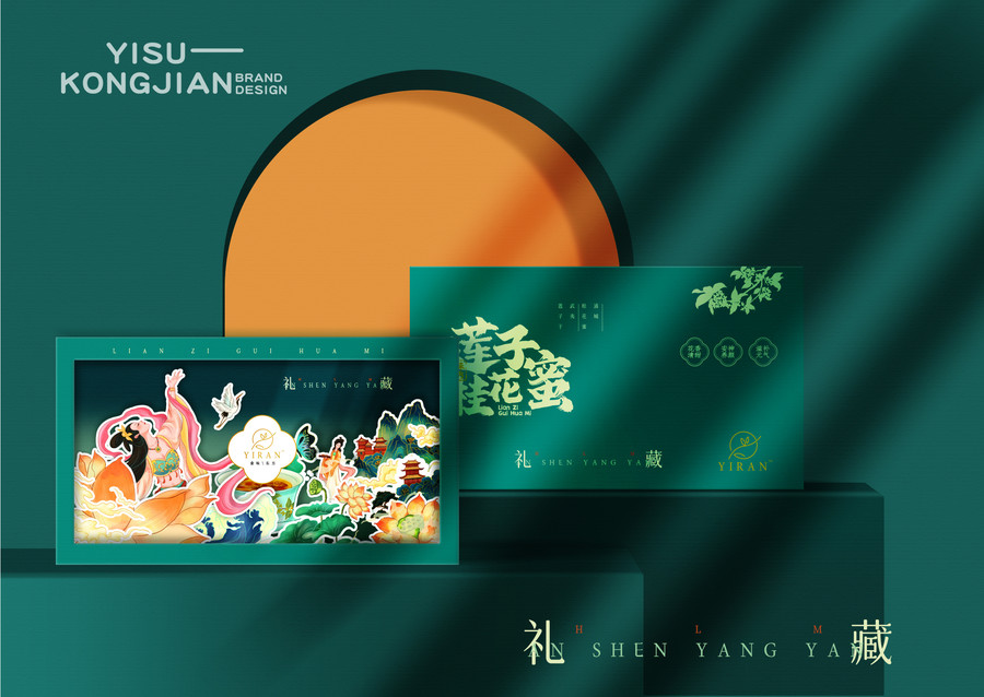 蓮子桂花蜜插畫包裝