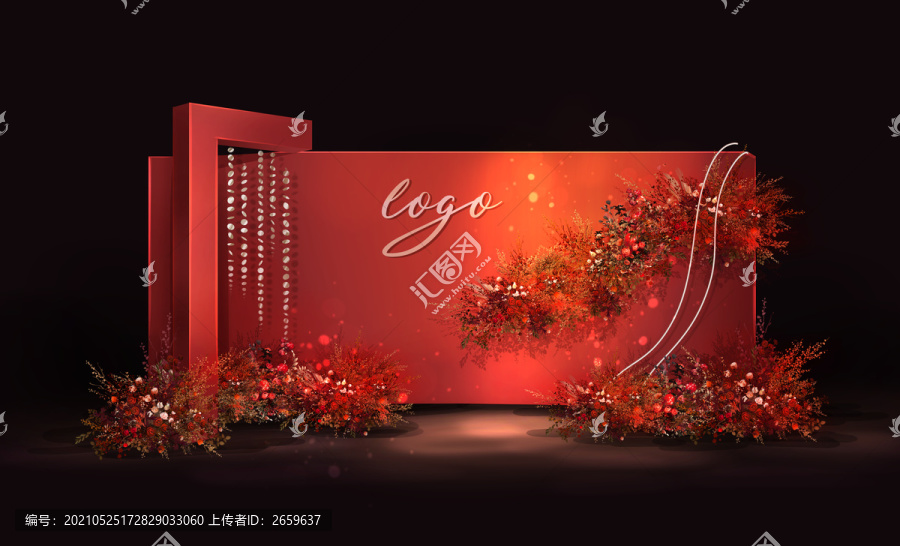 紅色婚禮效果圖