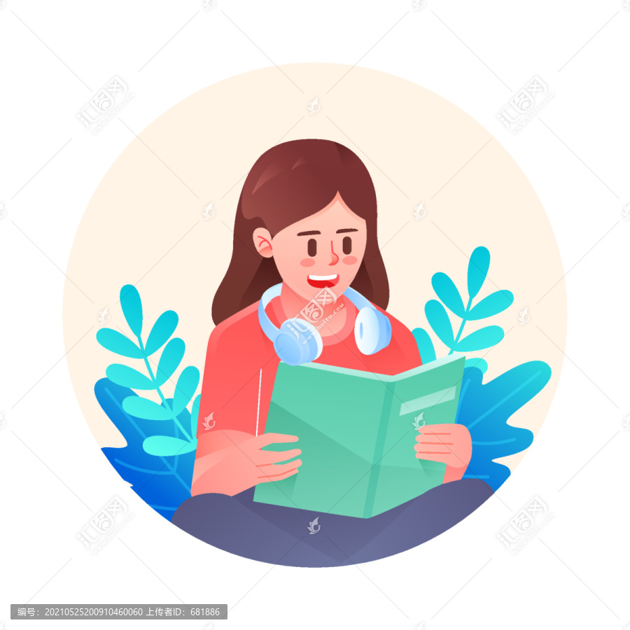 人物在線教育課程學生看書考研學