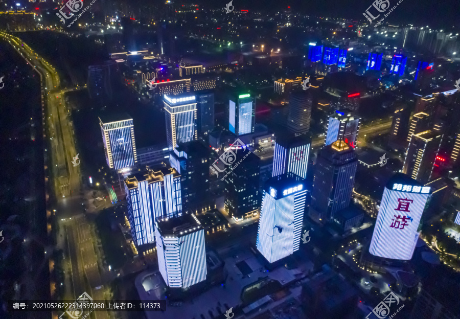 福州闽侯高新区夜景航拍