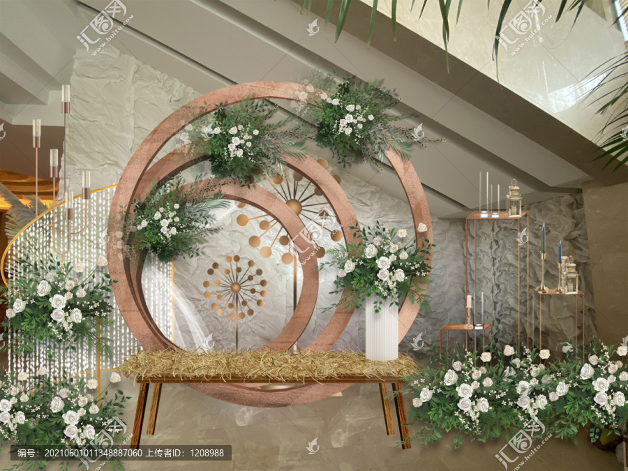 圓形背景婚禮展示區(qū)
