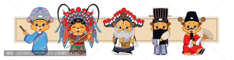 虎年卡通形象京劇篇