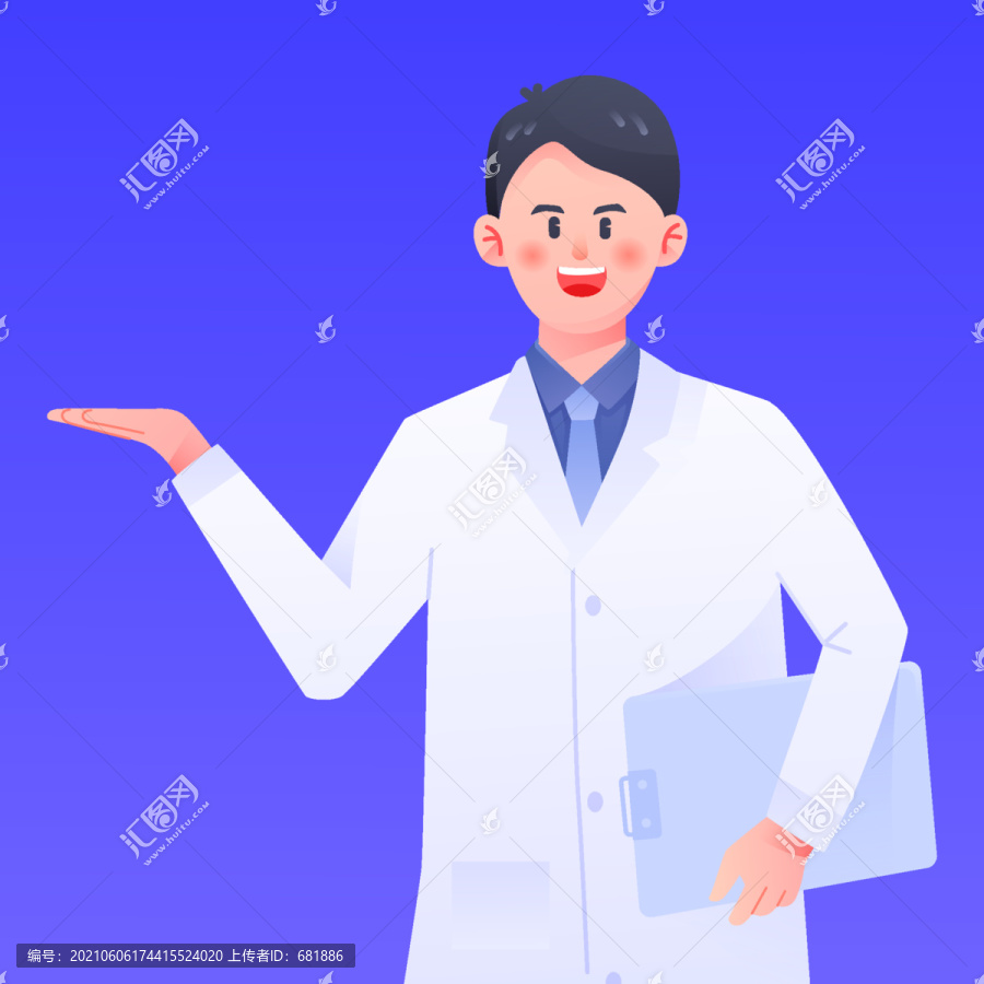 醫(yī)院穿著白大褂的醫(yī)生醫(yī)療健康矢
