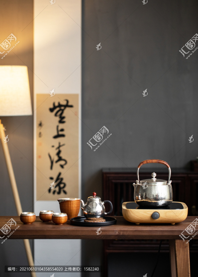 茶道日本银壶茶壶