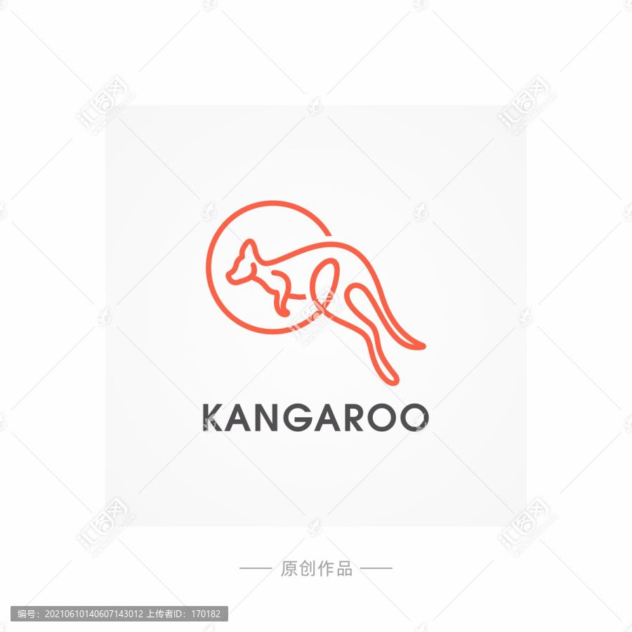 袋鼠線條LOGO