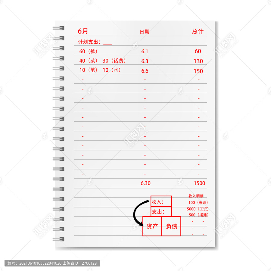 個(gè)人賬本格式