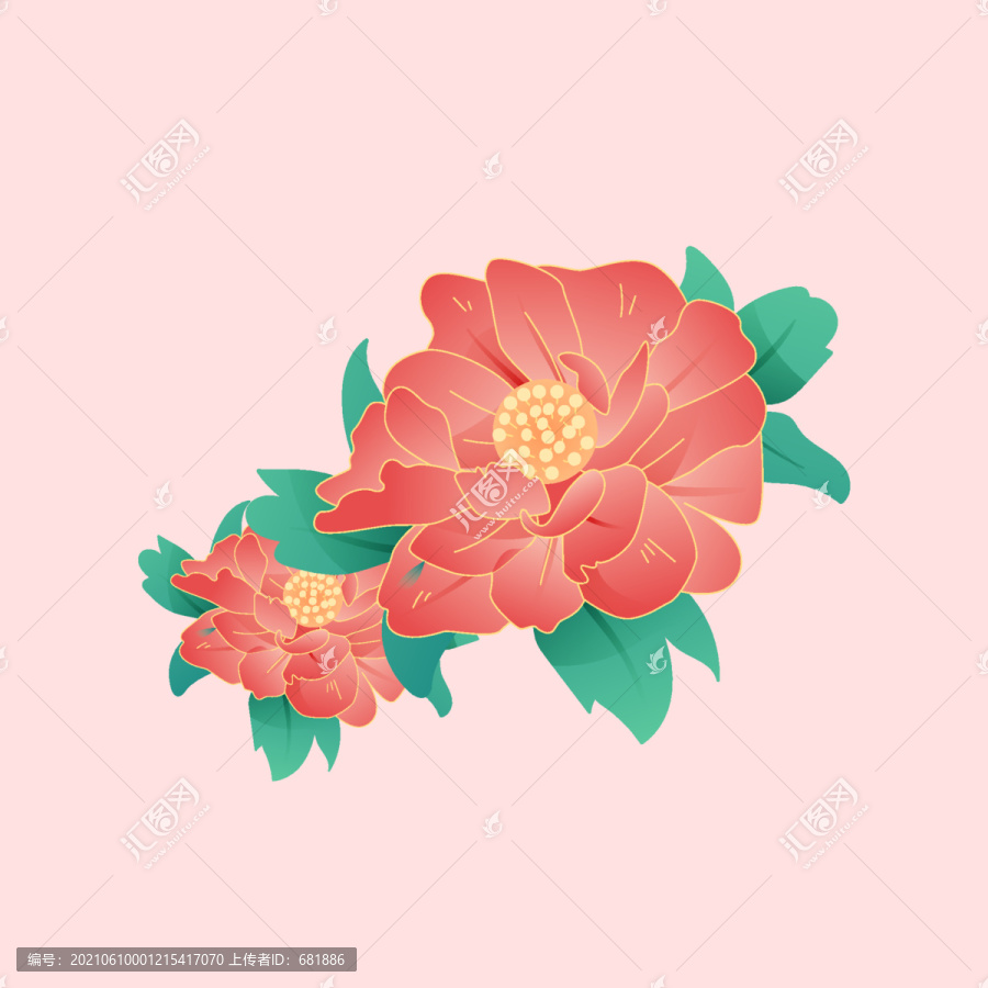 戶外植物國(guó)風(fēng)牡丹花卉風(fēng)景素材